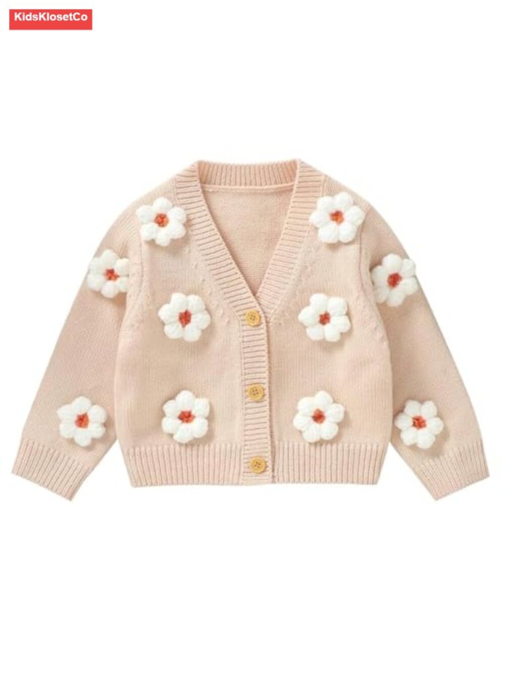 Baby Girl Cardigan Sweater Toddler Knit V-Neck Button Long Sleeve Outwear